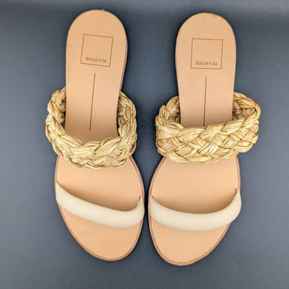 NEW DOLCE VITA Women's Size 9 Natural Raffia Slide/Sandals Dolce Vita