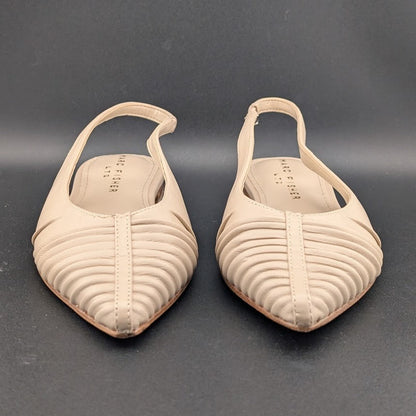 Marc Fisher LTD Women's Size 6.5 Dalatee Ruched Slingback Flats Nude Marc Fisher