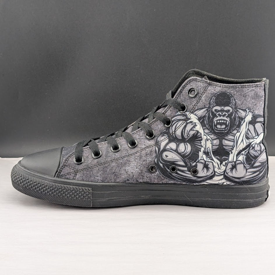 RAAD Shop Angry Gorilla Canvas Hi Tops US Size M9 / W10.5W Unisex RARE RAAD