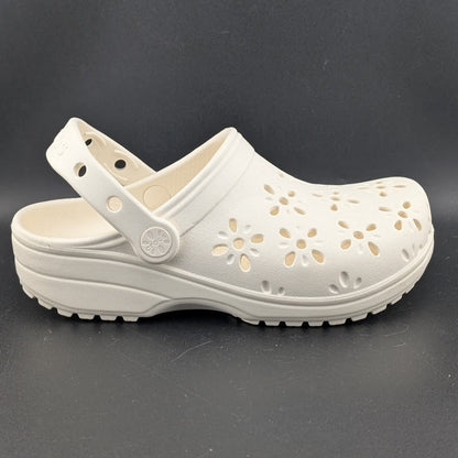 Crocs Big Kids 3Y / Women's 5 Chalk Classic Floral Cut Clogs NWT Crocs