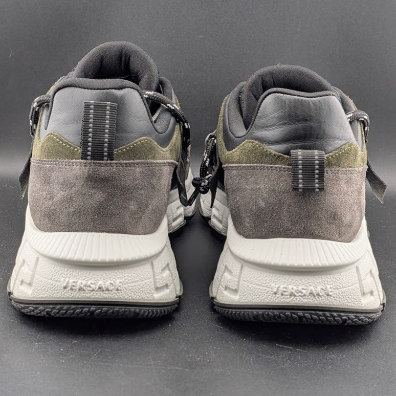 Versace Men's Greca Sneakers Gray/Green 13 US (46 EU) IT 1021490 Reg Retail $990 Versace