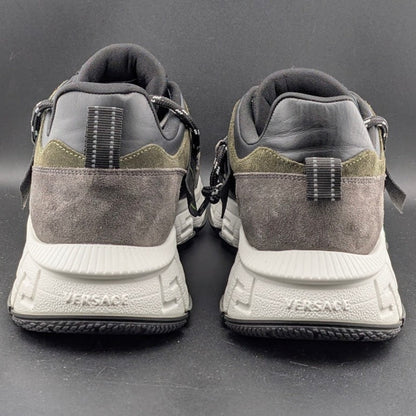 Versace Men's Greca Sneakers Gray/Green 13 US (46 EU) IT 1021490 Reg Retail $990 Versace