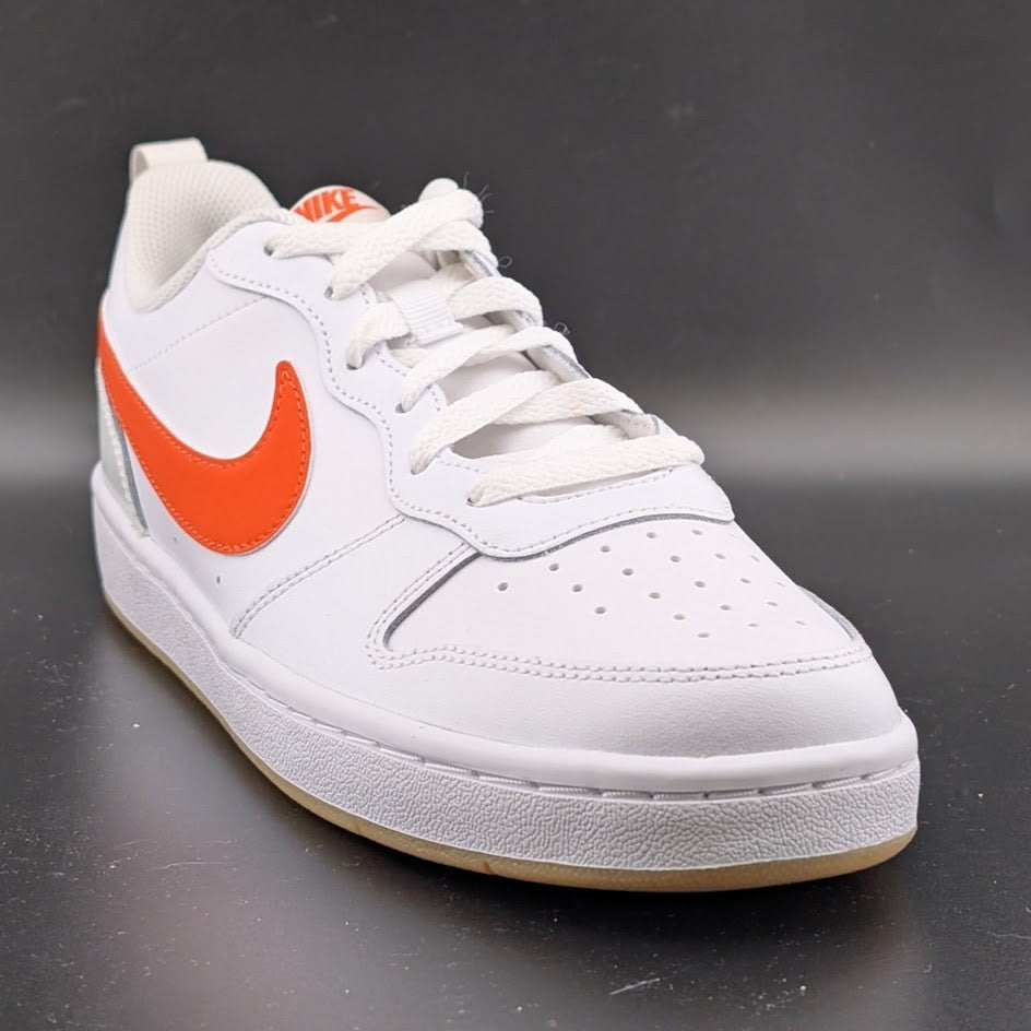 NIKE Court Borough Low 2 GS White/Orange BQ5448-114 Sizes 4.5Y-6.5 (Women's 6-8) Nike