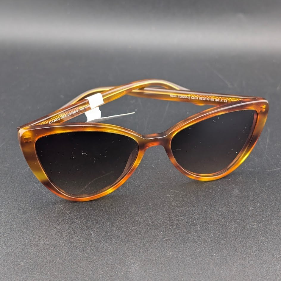 Carolina Lemke CL9051-02 Women's Cat Eye Tortoise Yellow Brn Tinted UV400 145mm Carolina Lemke