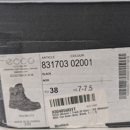 ECCO TRACK 25 Women Size 7-7.5/EU 38 Waterproof Plain Toe Boots Rold Mid GTX ECCO