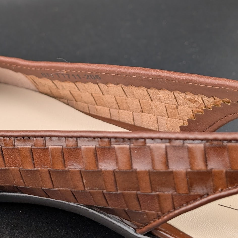Women's Trotters Size 6 or 6.5 "Lucy" Cognac Woven Slingback Flat T1711-206 NIB Trotters