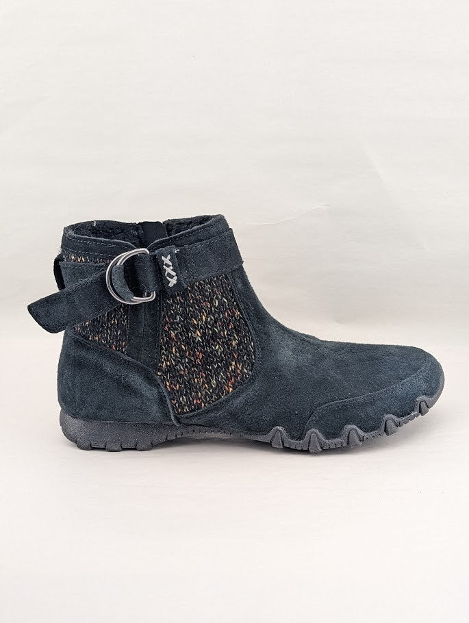 Skechers Womens Size 6  Bikers Lite High-Grade Suede & Sweater Knit Ankle Boot SKECHERS