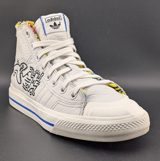 Adidas Nizza/Keith Haring "Pop Art" Leather Hitop ~Mens Sz 7/Wos Sz 8 | EE9297 adidas