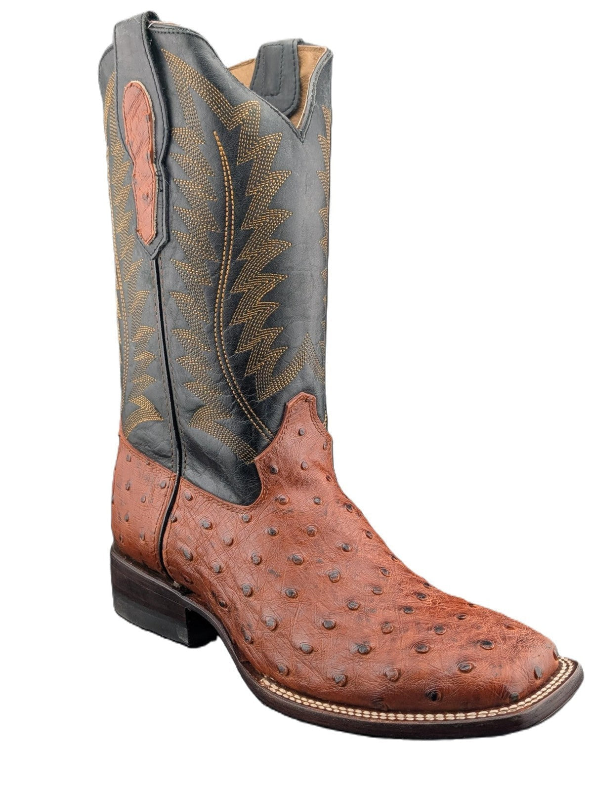 Men's Size 8.5D Reywelt Full Quill Exotic Ostrich Cowboy Boots Handmade Botas Reywelt