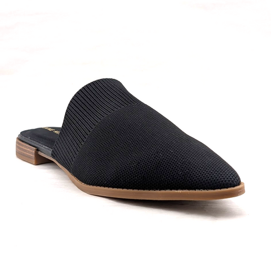 Anne Klein Women's Violet Black Knit Mule Size 9 M Pointed Toe Flat Heel NIB Anne Klein