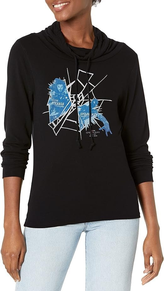 Marvel Spider-Man: No Way Home Wos Large Cowl Neck LS Knit Top Marvel