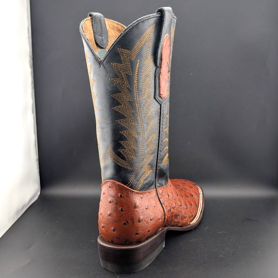Men's Size 8.5D Reywelt Full Quill Exotic Ostrich Cowboy Boots Handmade Botas Reywelt