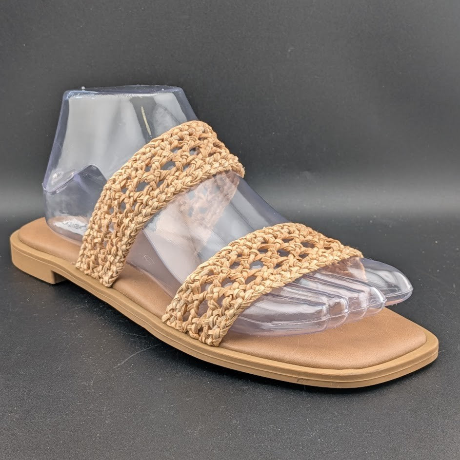 Steve Madden Wo's Size 9  Dutchess Woven Slide Sandals, Natural Steve Madden