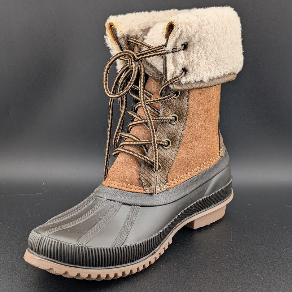 Madden Girl Women's Size 6 Brown Snow/Rain Boot Lace Up Warm Duck Boots Madden Girl