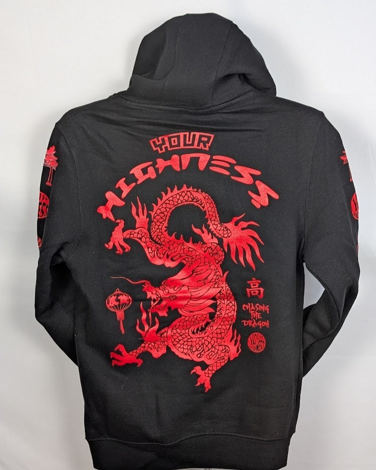 Unisex ~ Your Highness Chasing the Dragon Hoodie Mens Size Small~ Black Your Highness