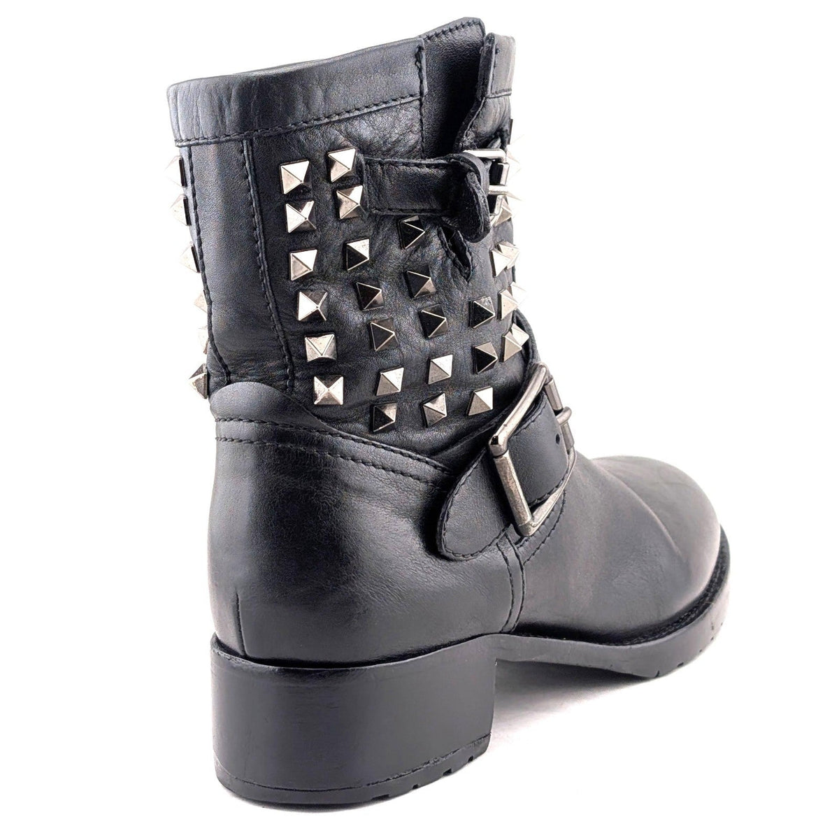 VALENTINO Garavani Calf Skin Rockstud Short Boots~Black Size EU 38.5 - US 8.5 Valentino