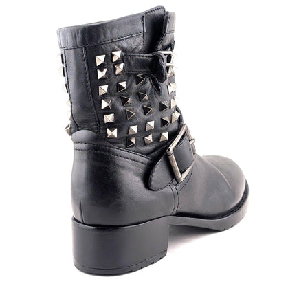 VALENTINO Garavani Calf Skin Rockstud Short Boots~Black Size EU 38.5 - US 8.5 Valentino
