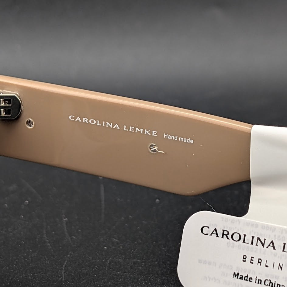 Carolina Lemke-Berlin Designer Oversized Beige Sunglasses Gradient Brown Lenses Carolina Lemke