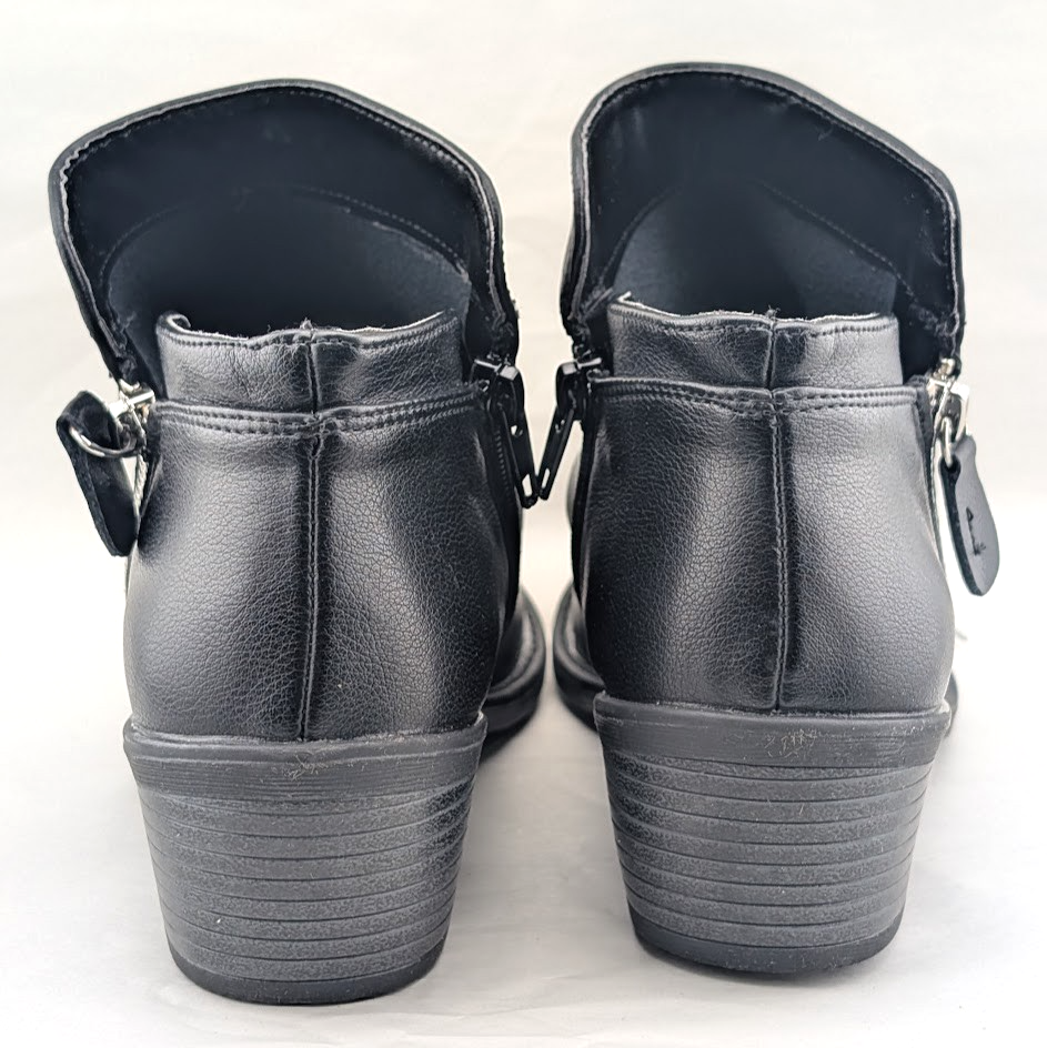 Easy Street Womens 7N (Narrow)  Black Gusto Slouch Zip Up Ankle Booties Easy Street