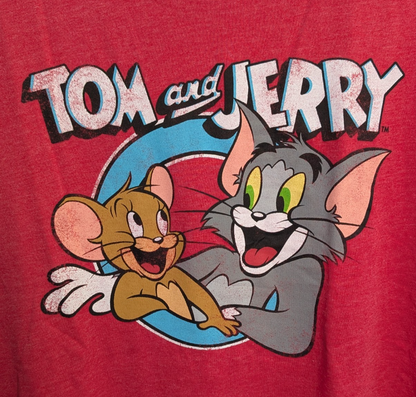 Men's Tom And Jerry XL shirt Red Cartoon Characters- New Cat & Mouse Unbranded