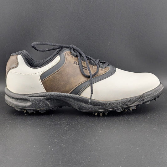 FootJoy GreenJoys Mens Size 11M White Brown Leather Oxford Golfing FootJoy