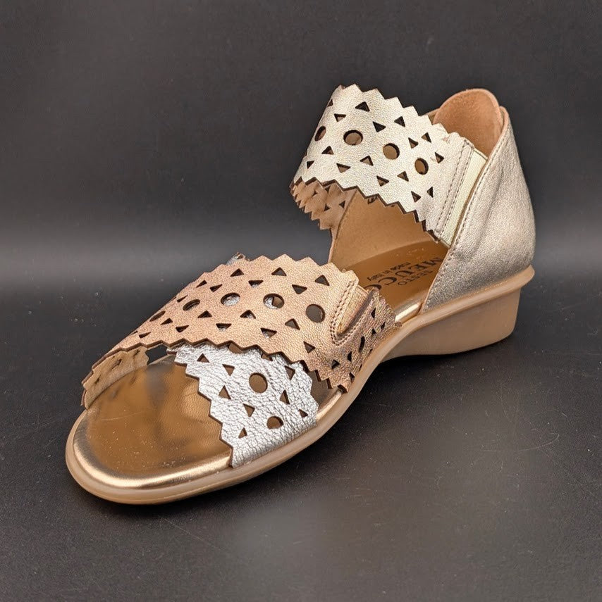 Sesto Meucci Women's Size 6M Elbie Wedge Sandals Platino Multi Faggio  $135 Sesto Meucci