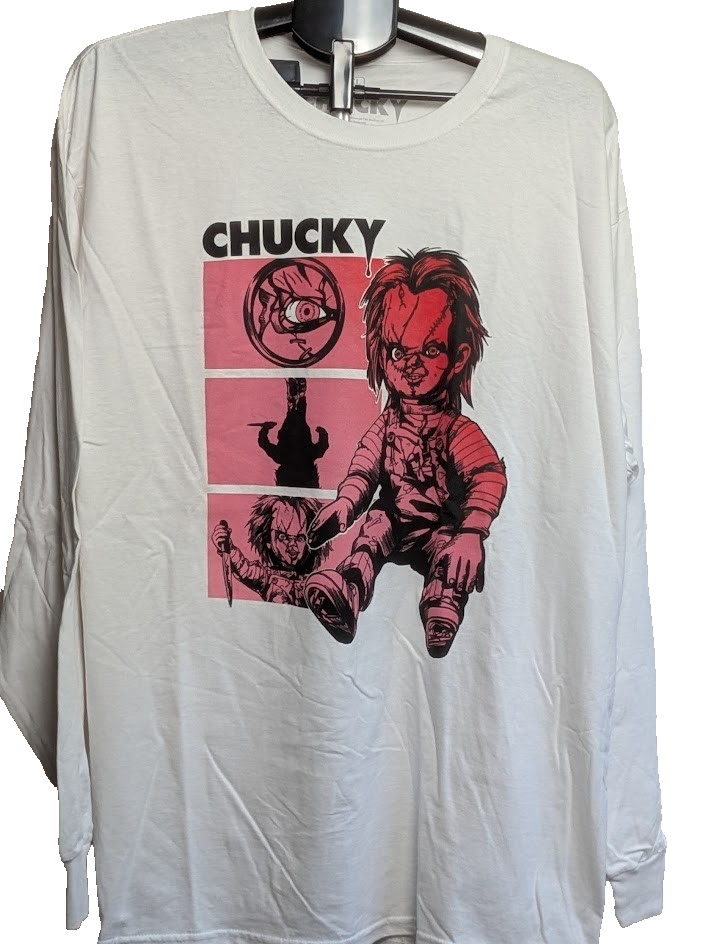 Official Universal Studios Chucky Doll TShirt Size XL-White Long Sleeve Chucky