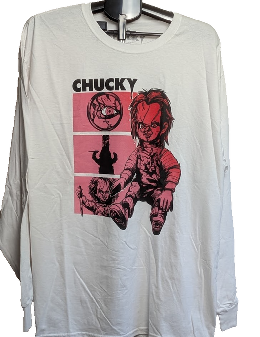 Official Universal Studios Chucky Doll TShirt Size XL-White Long Sleeve Chucky