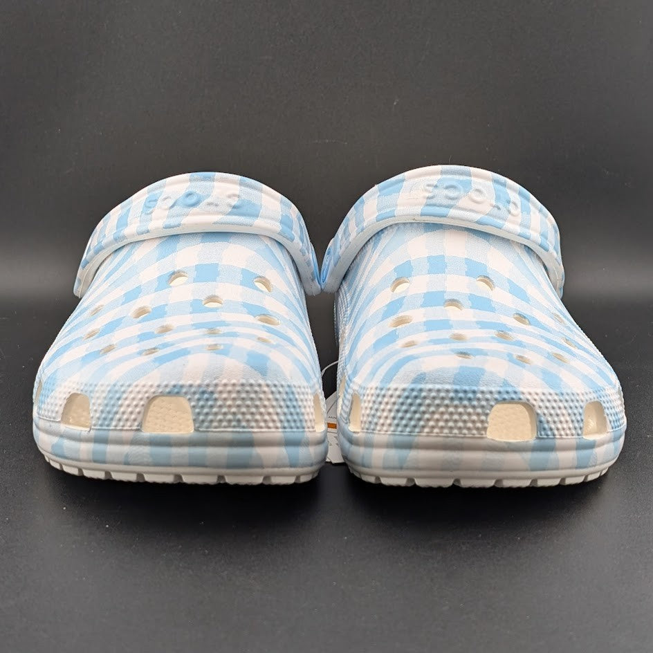 Crocs Classic Clogs Unisex m7 / w9 Blue White Gingham Shoes TLW235 NWT Crocs