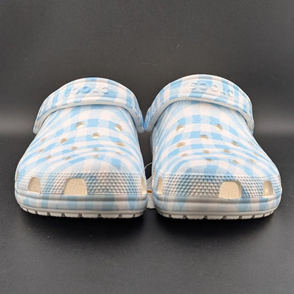 Crocs Classic Clogs Unisex m7 / w9 Blue White Gingham Shoes TLW235 NWT Crocs