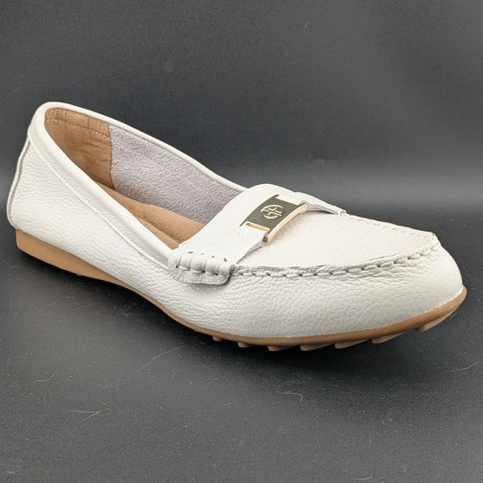 Giani Bernini Womens Size 8M Dailyn Tumbled White Leather Loafers w/ Memory Foam Giani Bernini