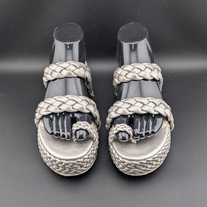 Beach By Matisse Size 7 Braided Silver Rope Voyage Platform Sandals Beach By Matisse