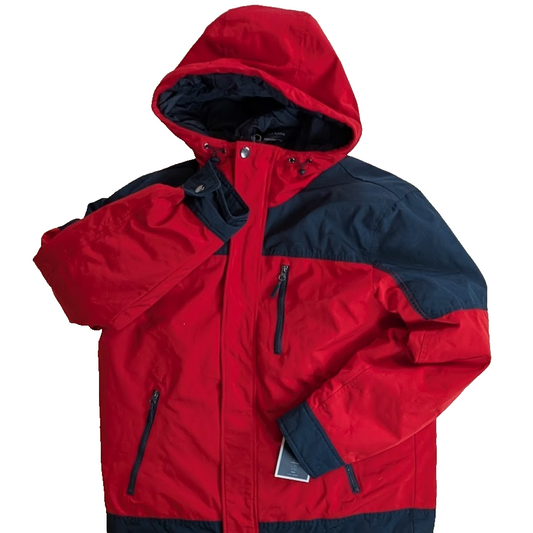 Club Room Men's 3-in-1 Hooded Jacket, Red  / Black, Size Large Club Room