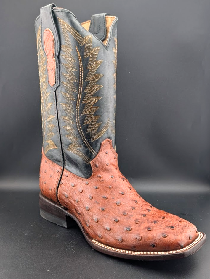 Men's Size 8.5D Reywelt Full Quill Exotic Ostrich Cowboy Boots Handmade Botas Reywelt