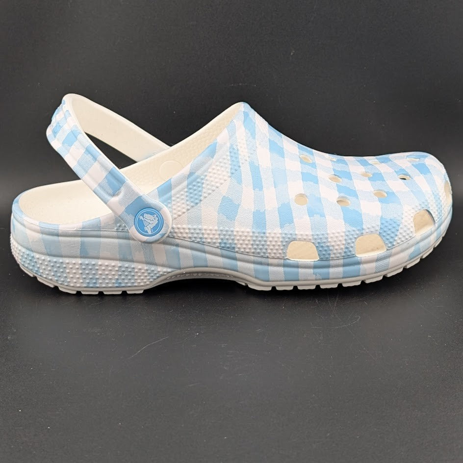 Crocs Classic Clogs Unisex m7 / w9 Blue White Gingham Shoes TLW235 NWT Crocs