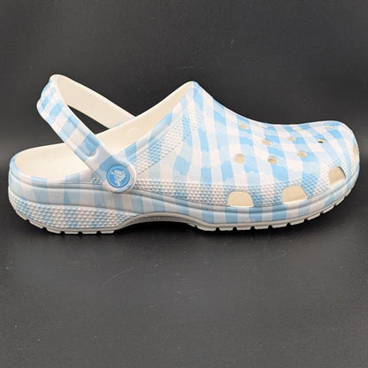 Crocs Classic Clogs Unisex m7 / w9 Blue White Gingham Shoes TLW235 NWT Crocs
