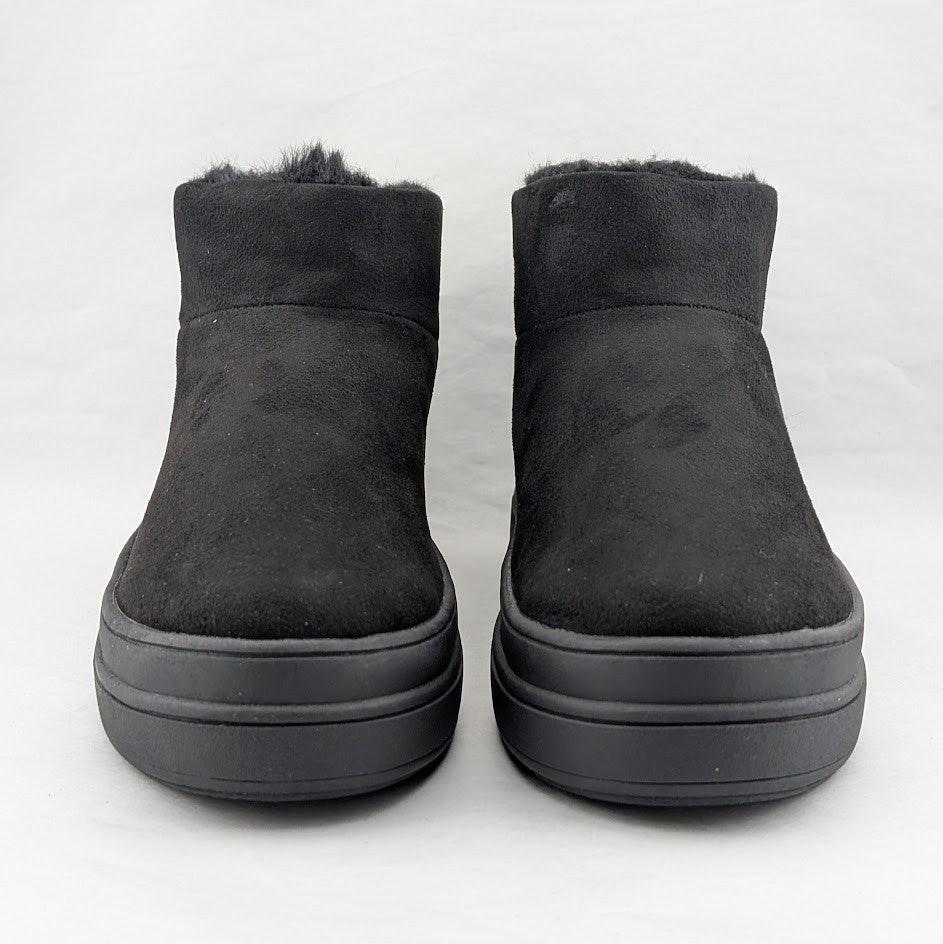 40% OFF New Wos Sz 6.5 Urban Sport Blk Suede Luxe Ankle Boot Faux Fur Lining J/Slides