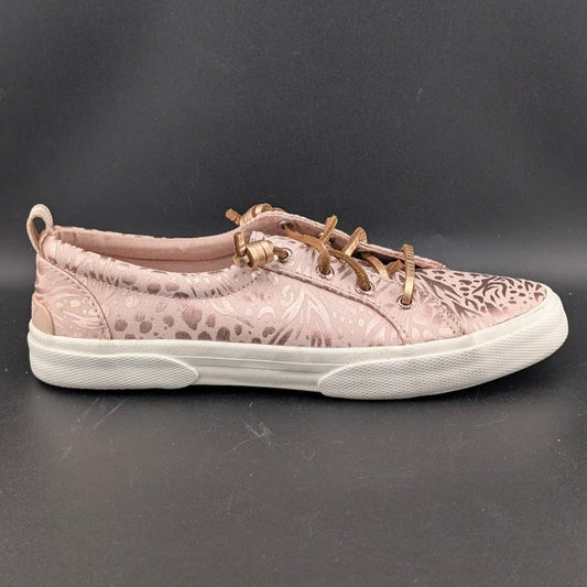 Sperry Pier Wave LT ~ Women's Size 7 ~ Memory Foam Sneakers Metallic Animal Rose SPERRY
