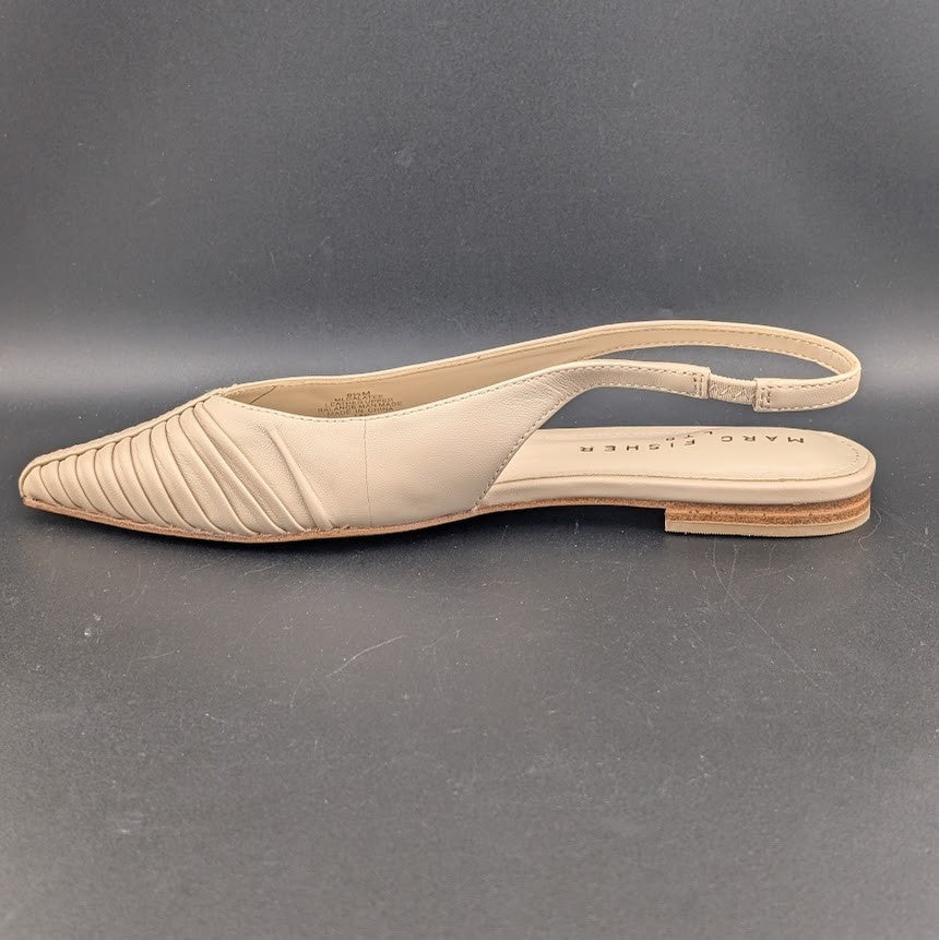Marc Fisher LTD Women's Size 6.5 Dalatee Ruched Slingback Flats Nude Marc Fisher