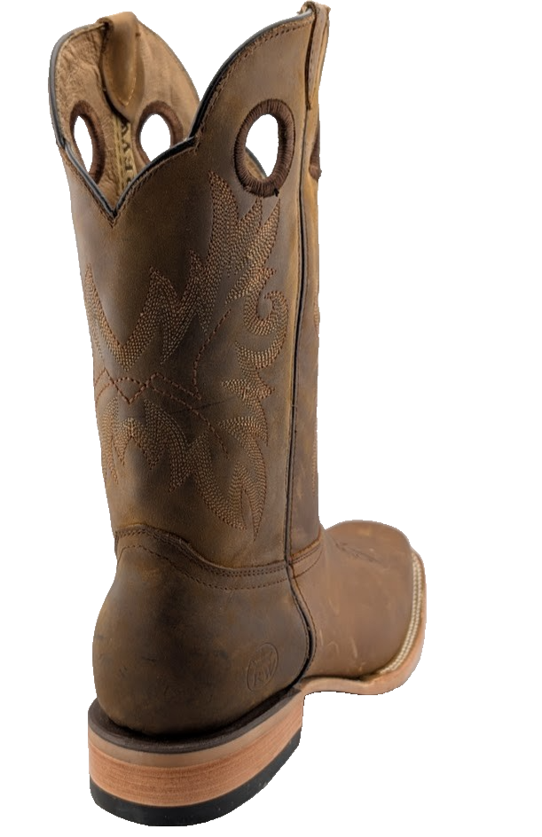 Men's Size 10 Rodeo Cowboy Boots Leather Hibrido Suela Tacoma Cuero Bota Vaquera REYWELT