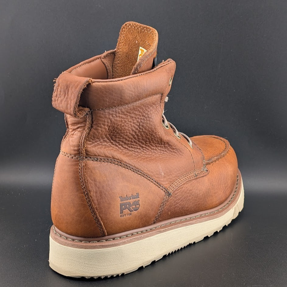 MEN TIMBERLAND PRO Size 10.5 Wedge 6" Soft Toe Brown EH SL Work Boots Timberland PRO