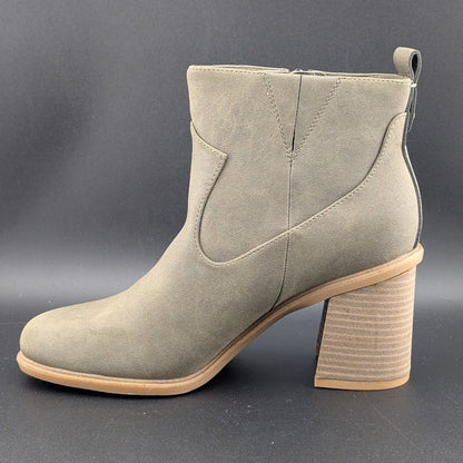 DR SCHOLLS Womens Green Pull Tab Goring Rodeo Square Toe Block Heel Booties 9 M DR SCHOLLS