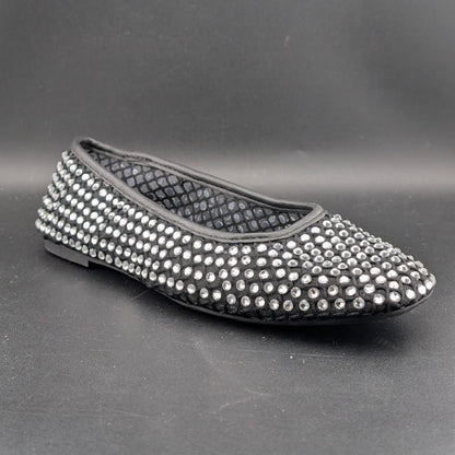 XOXO Size 8 ~ Women's Dobsi Mesh Flats ~ Black w/ Rhinestones NWOB XOXO