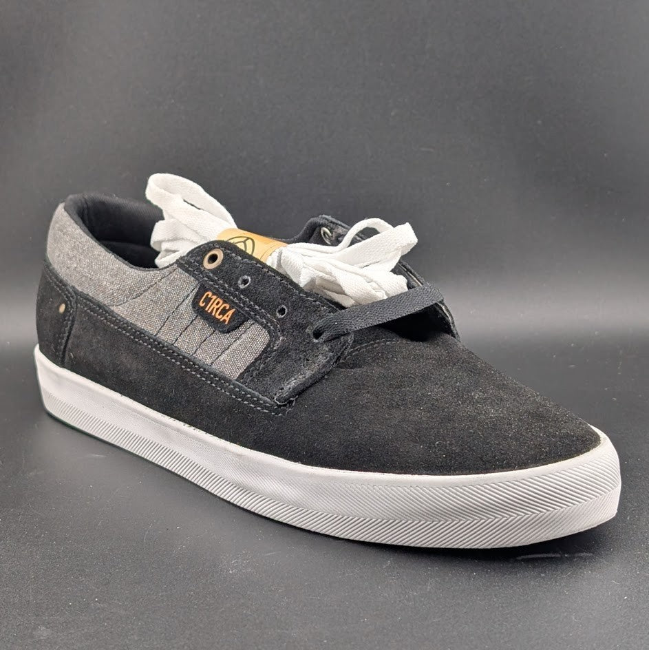 C1RCA Lancer Skate Shoes Mens 8.5/Wos 10 Black Grey Leather Low Sneakers NIB C1RCA