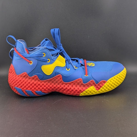 Men's adidas SM Harden Vol 6 Unisex Shoes Men Size 9, Color: Blue/Red/Yellow adidas