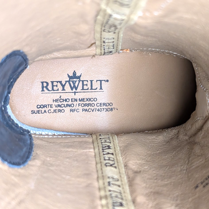 Men's Size 8.5D Reywelt Full Quill Exotic Ostrich Cowboy Boots Handmade Botas Reywelt