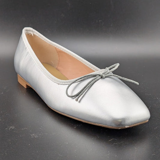 C.Paravano Womens Ballet Flat Slip-On Silver Metallic Size EU 37.5-Fits US 6.5 C. Paravano