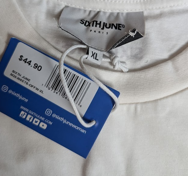 Sixth June Paris T-Shirt~White Cotton~Size XL~Heaven Calls NWT in Mfg Packaging Sixth June