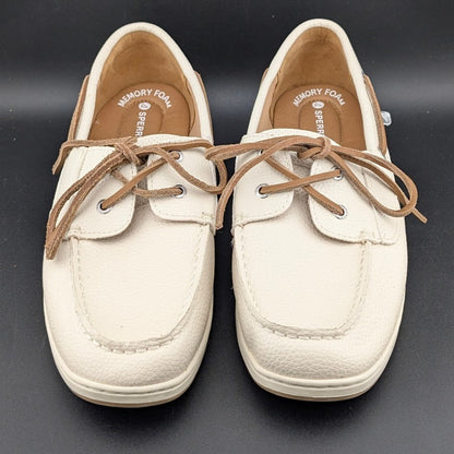 Sperry Women's Size US 9 / EU 40 Whalefish Cream Leather Boat Shoes ~ MSRP $125 SPERRY