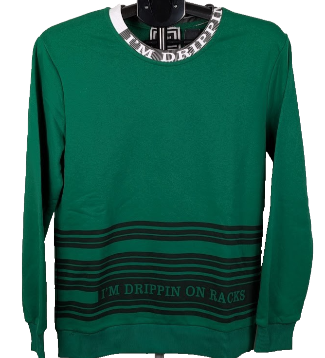 Saw Couture Clothing Men's Size Medium~Green "I'm Drippin On Racks" Sweatshirt SAW Couture Clothing